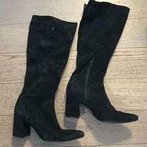 Black suede boots size 9